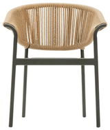 Moderner Gartensessel mit Seilgeflecht, Vorderansicht