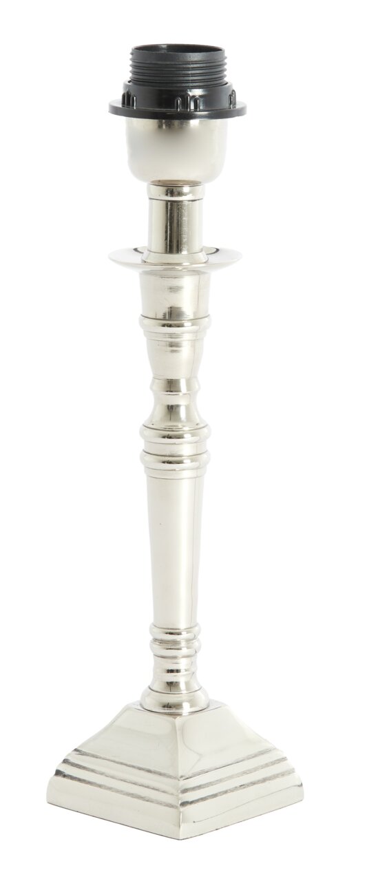 Light&Living Lampenfuß DELHI Eleganter Lampenfuß aus Nickel mit klassischem Design, frontal abgebildet.