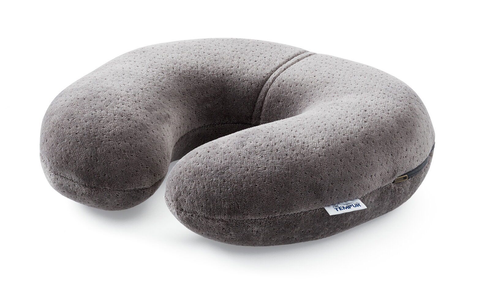 Tempur Transitkissen Graues Tempur Nackenkissen in U-Form, seitliche Perspektive