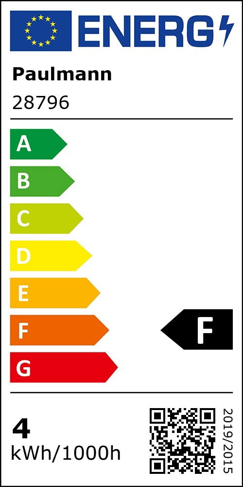 F (A (höchste Effizienz) bis G (geringste Effizienz))