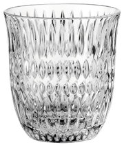 Kristallglas mit elegantem, facettiertem Design, Frontalansicht