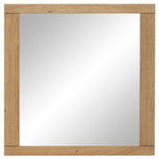 Quadratischer Spiegel mit Holzrahmen, Frontalansicht