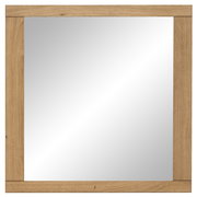 Quadratischer Spiegel mit Holzrahmen, Frontalansicht