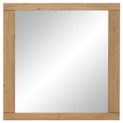 Quadratischer Spiegel mit Holzrahmen, Frontalansicht