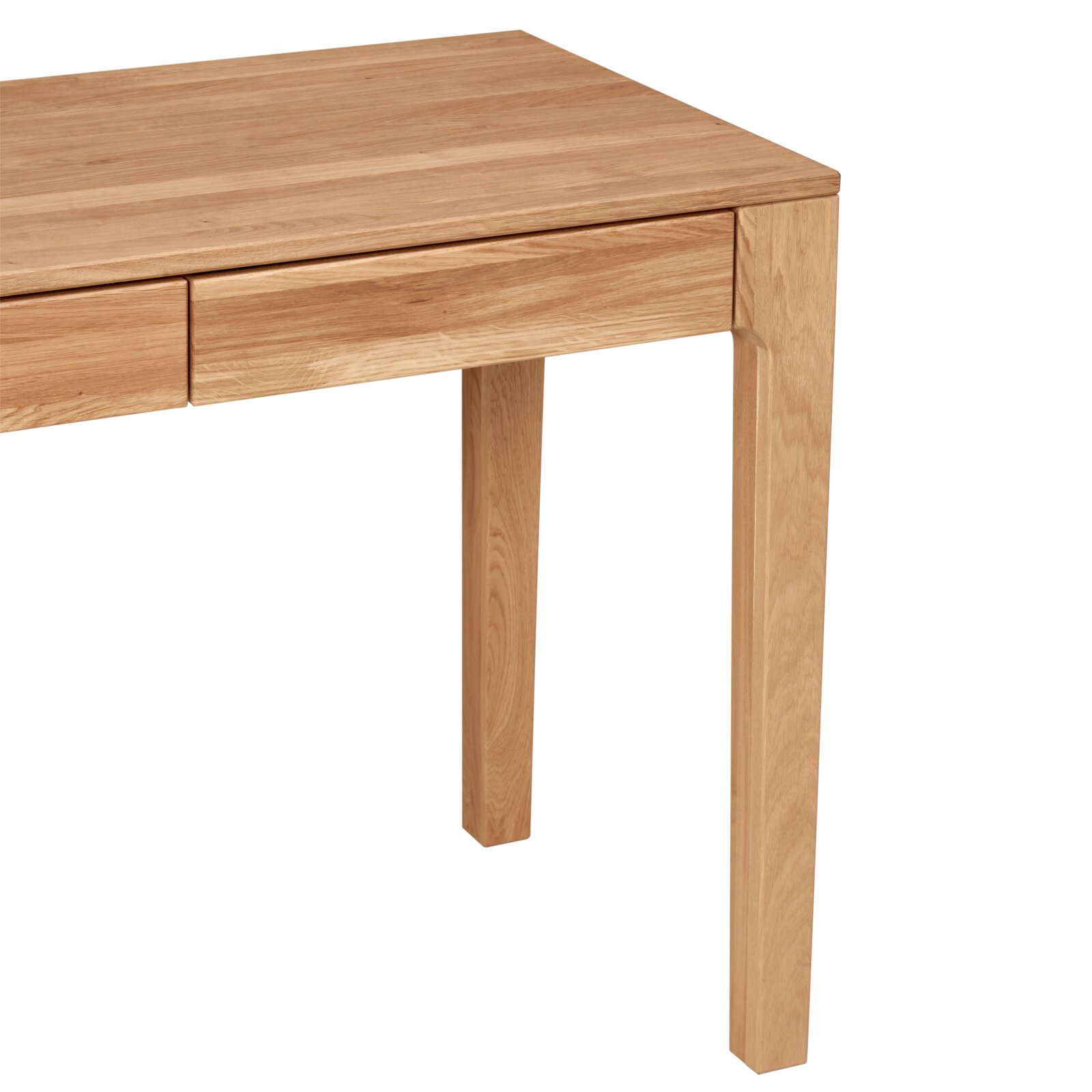 Houten bureau met lades, zijaanzicht