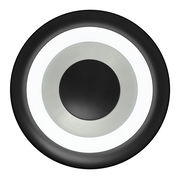 Runde LED-Deckenleuchte in Schwarz und Silber, von oben betrachtet