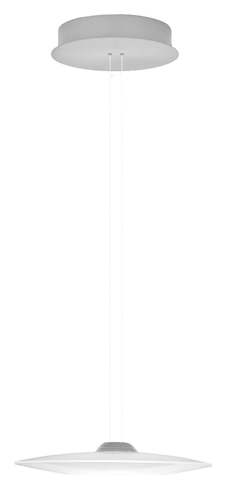 Moderne LED-Pendelleuchte in minimalistischem Design, seitliche Perspektive