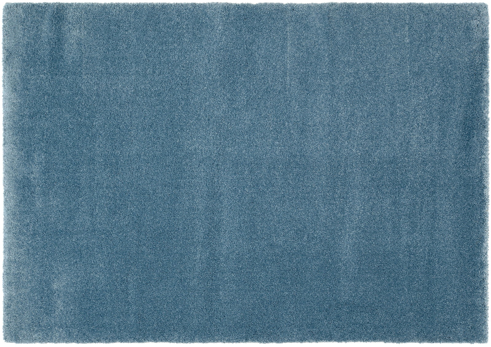 Blauer Uni-Teppich in Draufsicht