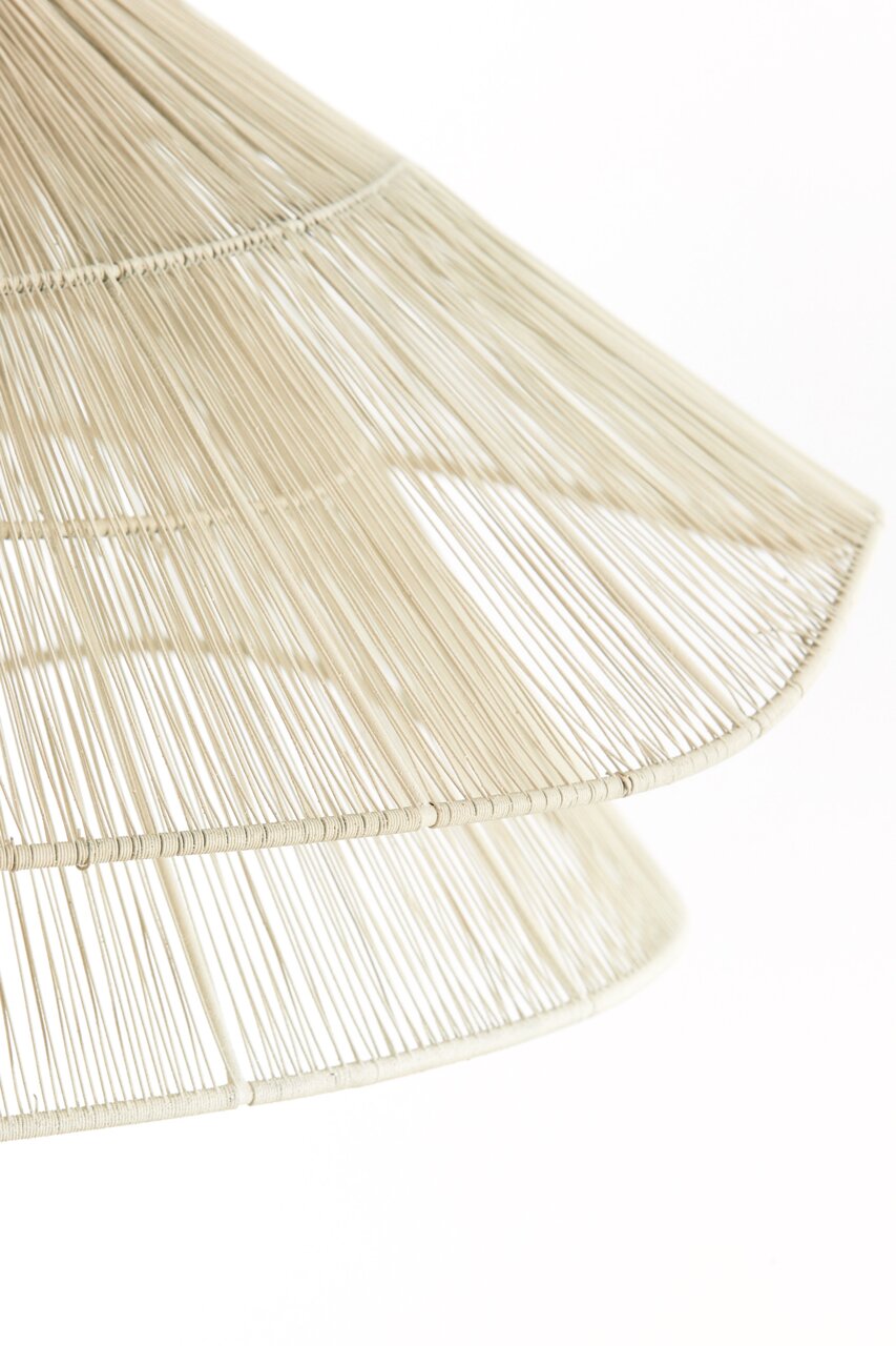 Light&Living Hängeleuchte ALAMEDA Nahaufnahme einer Hängeleuchte mit einem Schirm aus feinen, hellen Fäden, seitliche Perspektive