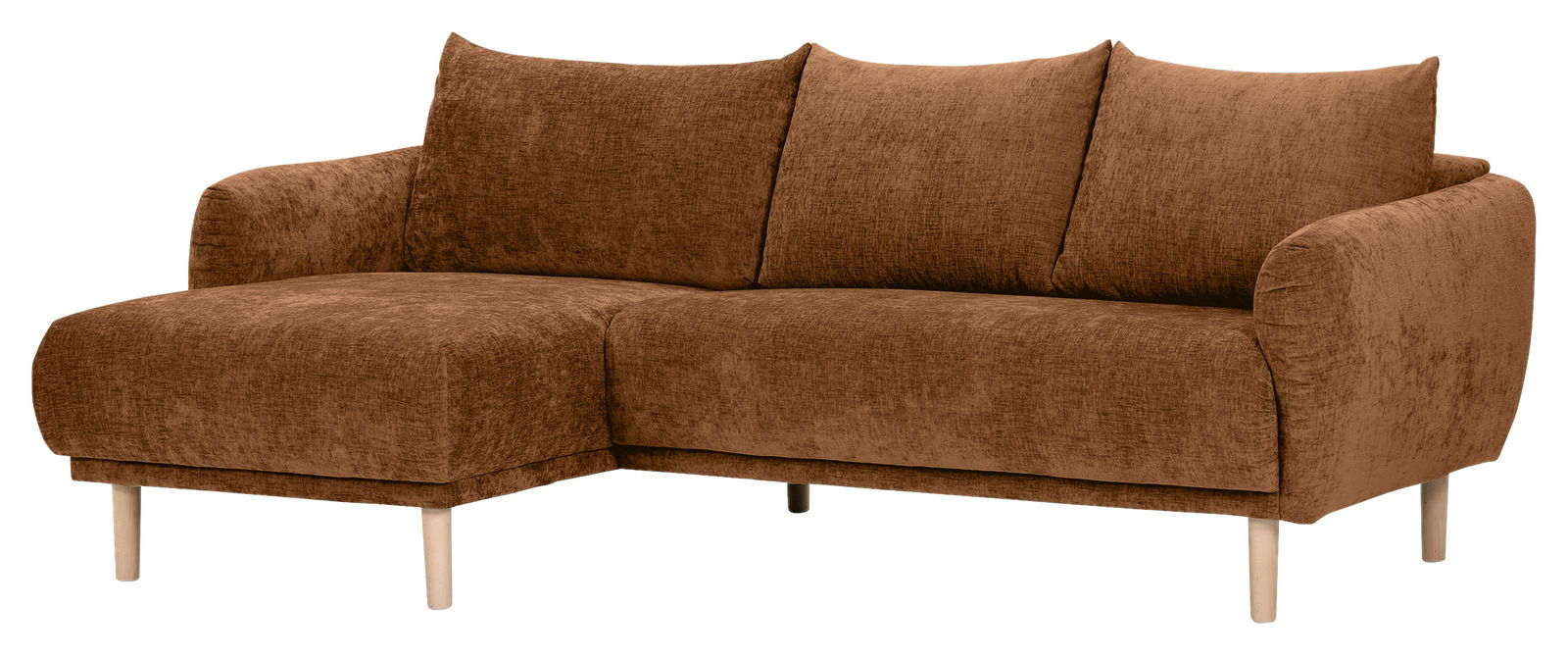 Z2 Ecksofa POWER Braunes Ecksofa mit linker Ottomane, Vorderansicht