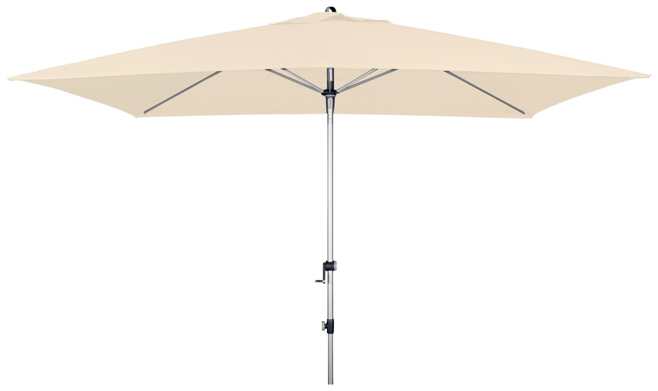 Beiger Kurbelschirm 300x200 cm von Doppler, seitliche Ansicht