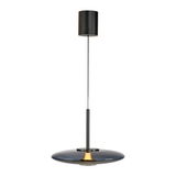 Moderne Pendelleuchte PURE E-Vitrum in schwarzem Design, seitliche Perspektive