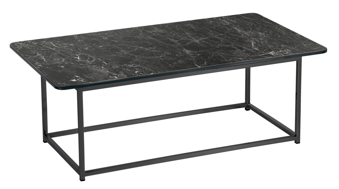 Zurbrüggen Salontafel AMERIGO Moderne salontafel met zwarte marmerlook en metalen onderstel, zijaanzicht