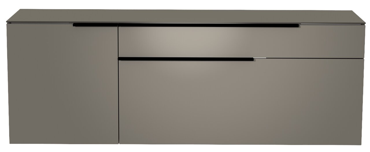 Moderano Hänge-Lowboard BORMIO Frontansicht des Moderano Hänge-Lowboards Serie BORMIO in modernem Design mit glatter Oberfläche und minimalistischen Griffen.