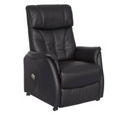 Schwarzer Fernsehsessel Cantus PORTLAND in Frontalansicht, mit hoher Rückenlehne und gepolsterten Armlehnen.