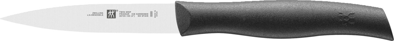 Spie- en garneermes TWIN GRIP met zwart handvat, zijaanzicht