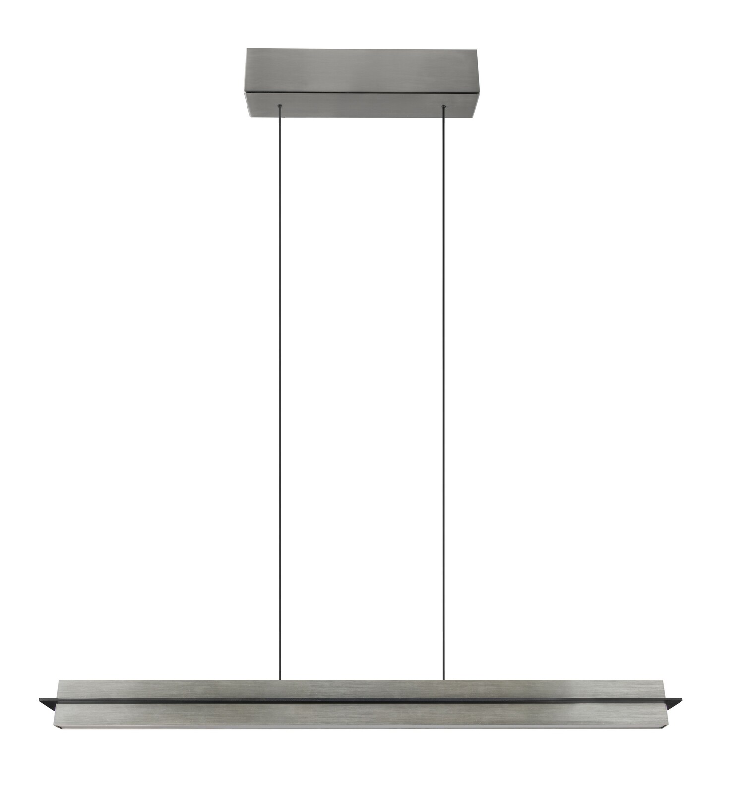 Moderne LED-Hängeleuchte in rechteckiger Form, Ansicht von vorne