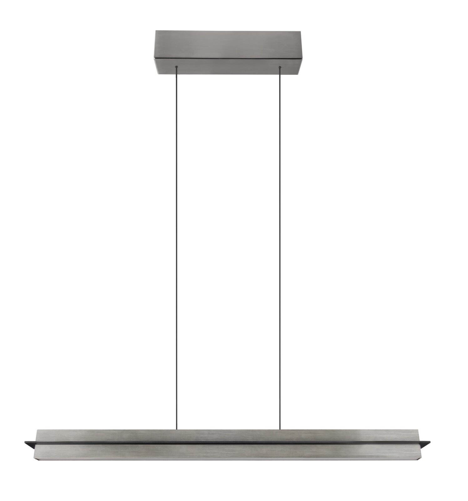 Moderne LED-Hängeleuchte in rechteckiger Form, Ansicht von vorne