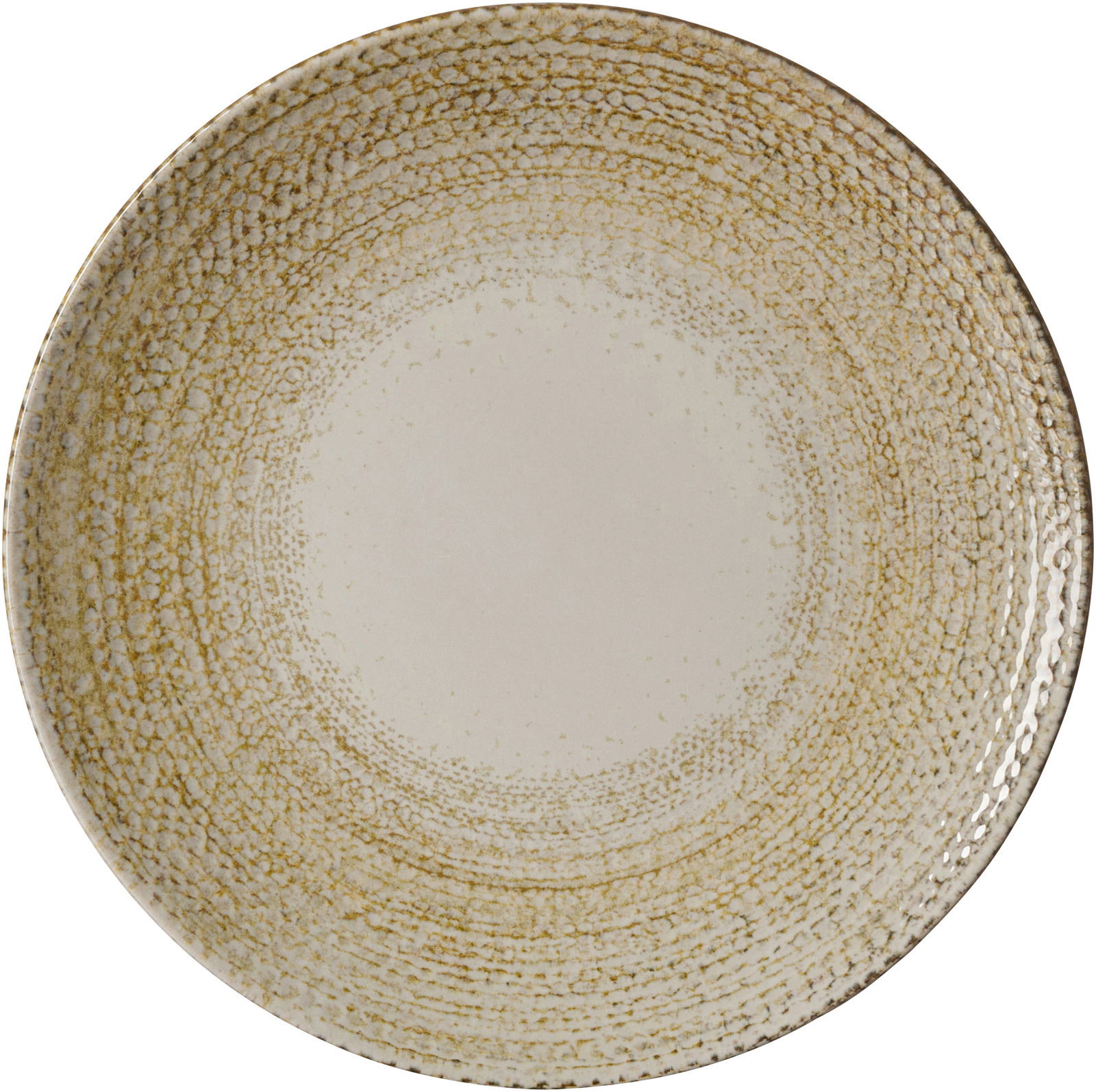 Ritzenhoff & Breker Dessertteller RIMINI Dessertteller 20,5 cm mit einem eleganten, goldenen Muster, von oben betrachtet.