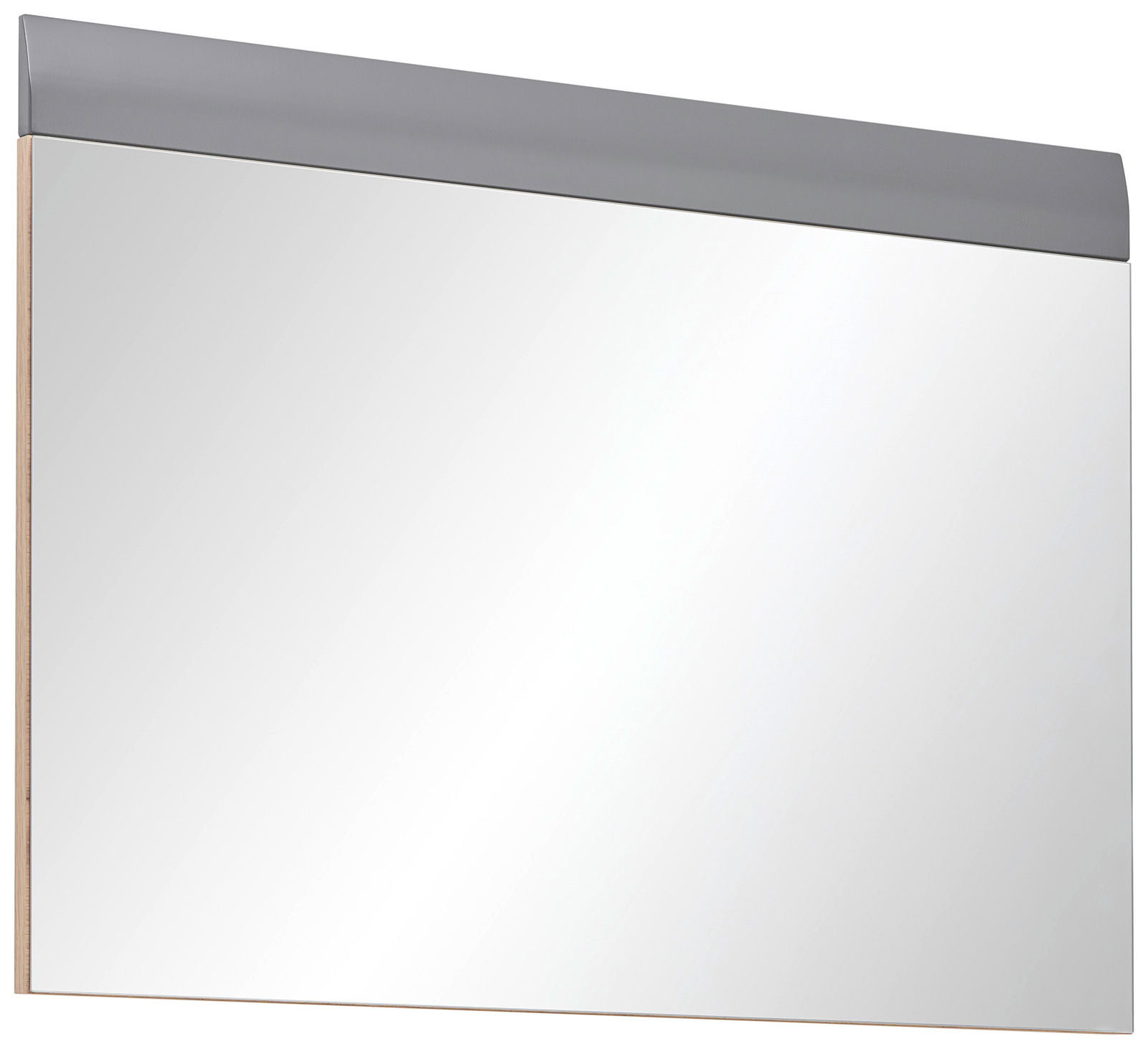 Voleo Spiegel SANSIBAR Moderner rechteckiger Wandspiegel mit grauem Rahmen, seitliche Perspektive