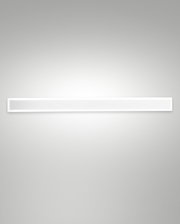 Moderne LED-buitenwandlamp in rechthoekige vorm, hier van voren afgebeeld, met een gelijkmatige lichtverspreiding.