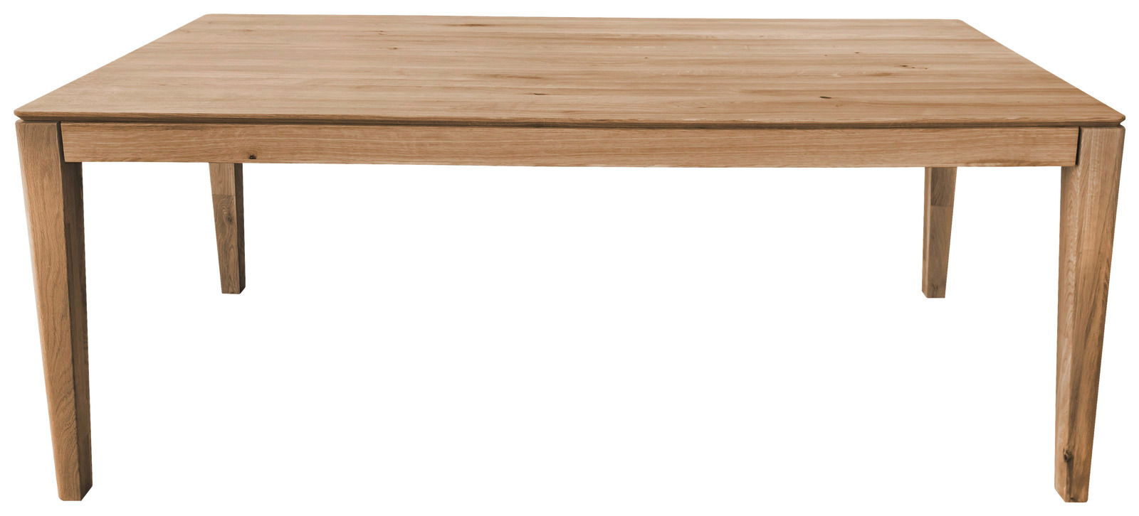 Holzesstisch in rechteckiger Form, frontal betrachtet