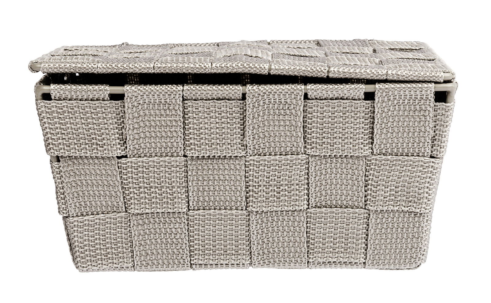 Geflochtener Badkorb Adria mit Deckel, Vorderansicht