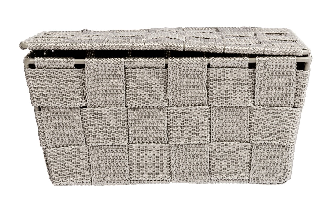 Geflochtener Badkorb Adria mit Deckel, Vorderansicht