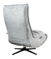 Rückansicht einer grauen Relaxliege mit drehbarem Fußgestell