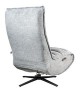 Rückansicht einer grauen Relaxliege mit drehbarem Fußgestell