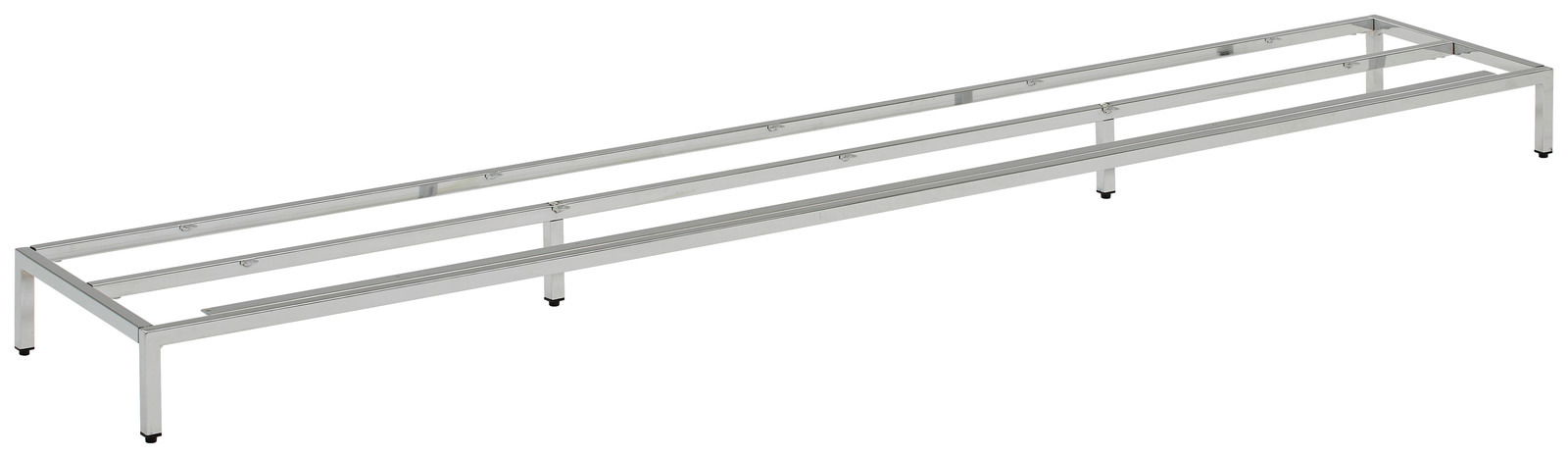Novel Metalen onderstel 225 MALIN Metalluntergestell 225 in seitlicher Perspektive, langes rechteckiges Design mit mehreren Stützbeinen.