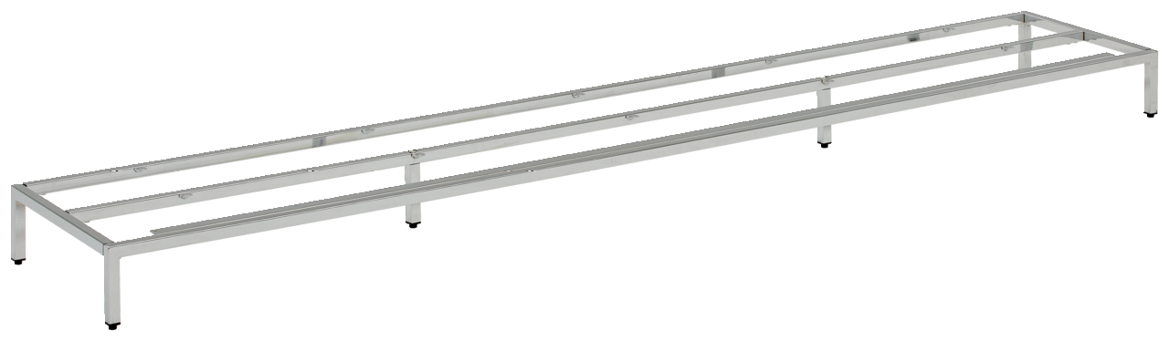 Novel Metalluntergestell 225 MALIN Metalluntergestell 225 in seitlicher Perspektive, langes rechteckiges Design mit mehreren Stützbeinen.