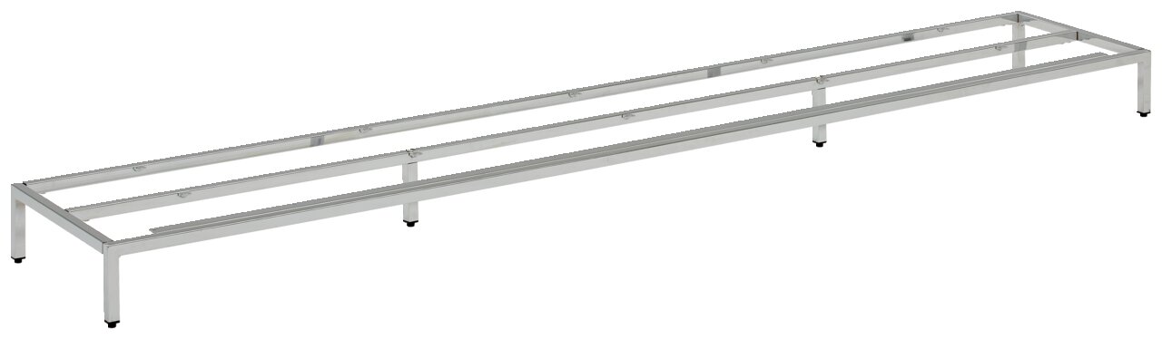 Metalluntergestell 225 in seitlicher Perspektive, langes rechteckiges Design mit mehreren Stützbeinen.
