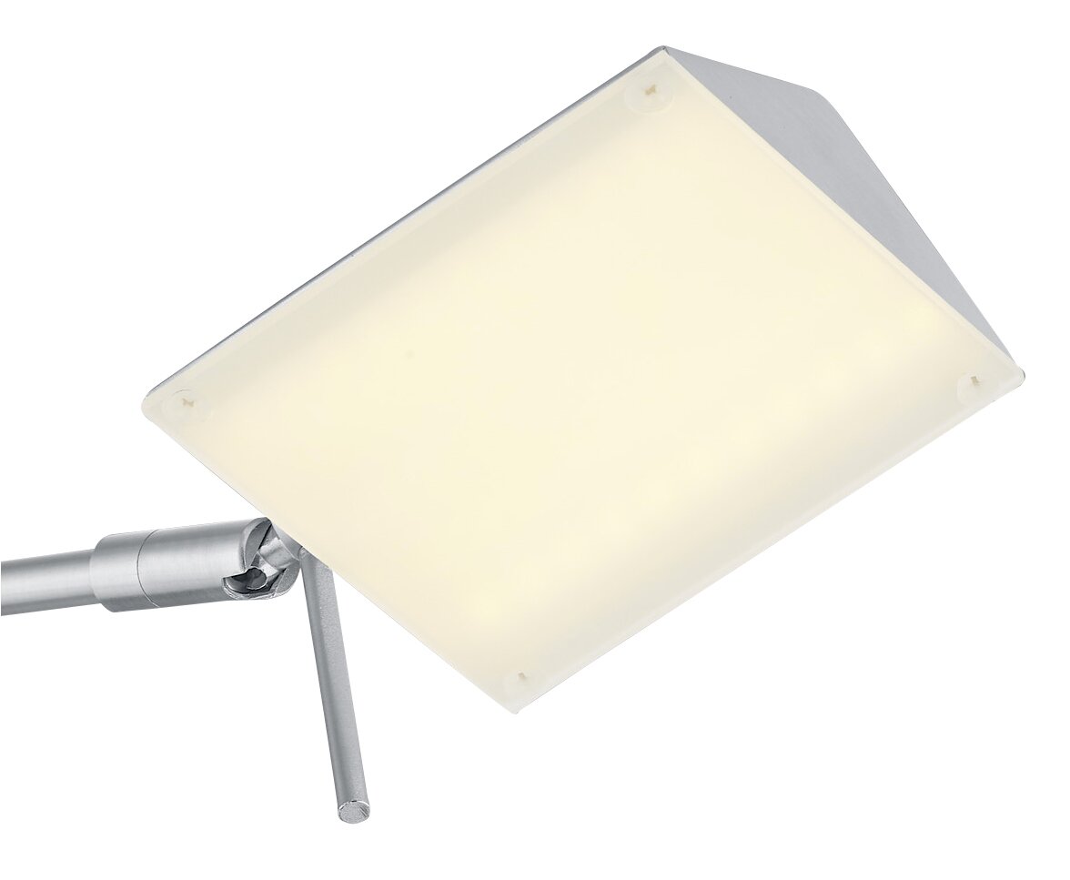 Elements by Bankamp LED-Stehleuchte JOHANN ELEMENTS Nahaufnahme einer LED-Stehleuchte JOHANN mit rechteckigem, leuchtendem Lampenschirm in schräger Perspektive.