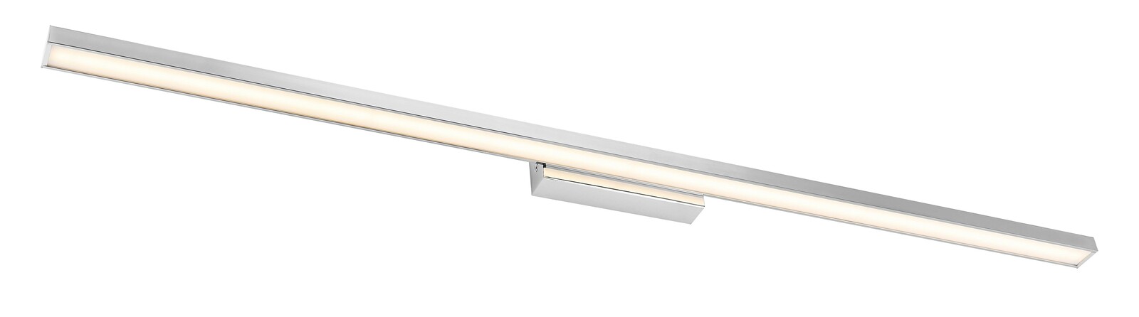 Novel LED-Wandleuchte Moderne LED-Wandleuchte in seitlicher Perspektive mit schlankem, rechteckigem Design und warmweißer Lichtleiste.