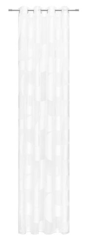 Weißer Ösenschal mit dezentem Muster, frontal aufgenommen