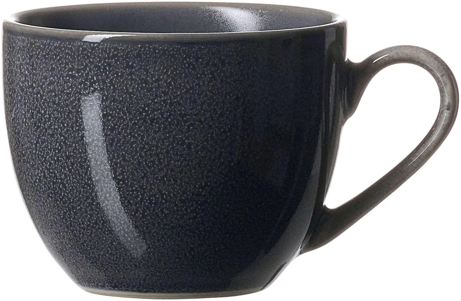 Ritzenhoff & Breker Espressoobertasse TOLEDO Schwarze Espressoobertasse mit 90ml Fassungsvermögen, seitliche Perspektive