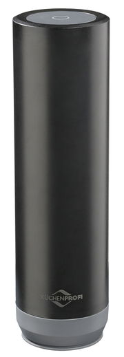 Zylindrisches, schwarzes Vakuumiergerät von KÜCHENPROFI, frontal abgebildet.