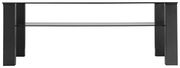 Moderner Couchtisch XORA Tisch ROMINA in schwarzer Farbe, Seitenansicht