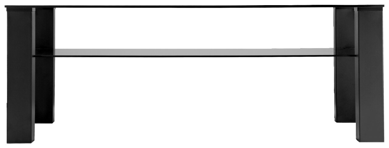 Moderner Couchtisch XORA Tisch ROMINA in schwarzer Farbe, Seitenansicht