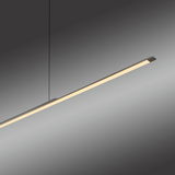 Moderne Pendelleuchte PURE Surface von Paul Neuhaus in seitlicher Perspektive, schlankes Design mit warmem Licht.
