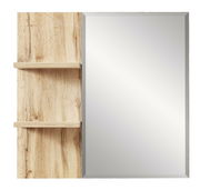 Garderoben-Set mit Holzoptik und integriertem Spiegel, frontal betrachtet