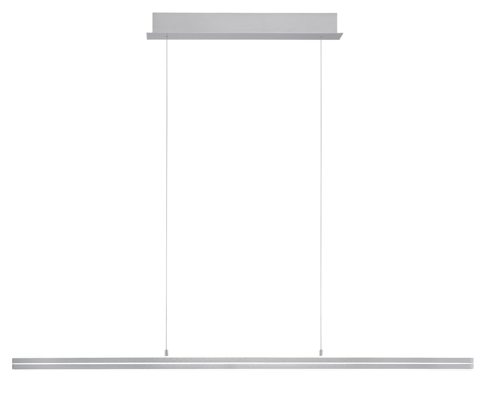 Moderne LED-Pendelleuchte in minimalistischem Design, seitliche Perspektive