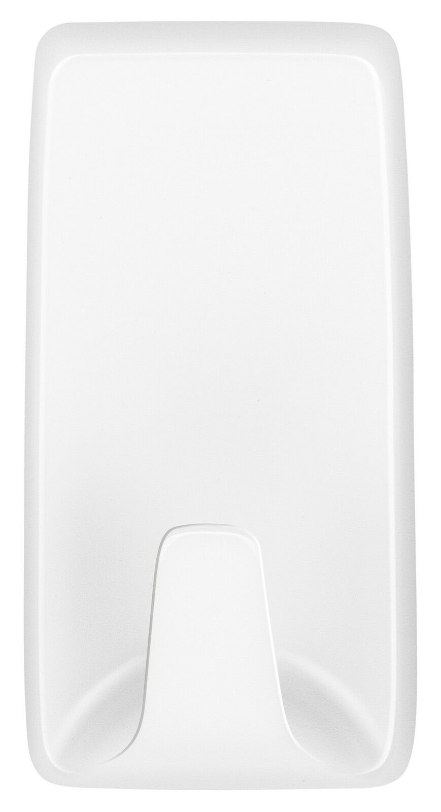 Tesa Powerstrips Haken 2-tlg. Weißer Wandhaken aus Kunststoff, frontal abgebildet, geeignet für tesa Powerstrips.