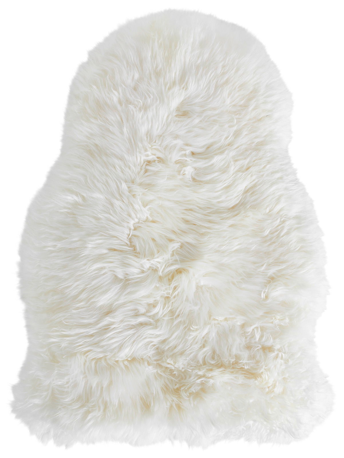 Lammfell Patchwork in der Größe 45x65cm, aus der Vogelperspektive fotografiert, zeigt weiches, flauschiges Material in natürlichem Weiß.