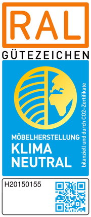 RAL Gütezeichen für klimaneutrale Möbelherstellung, Vorderansicht
