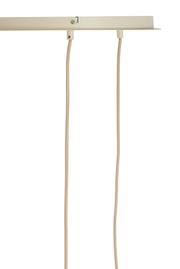 Hängeleuchte von der Seite mit zwei herabhängenden Kabeln