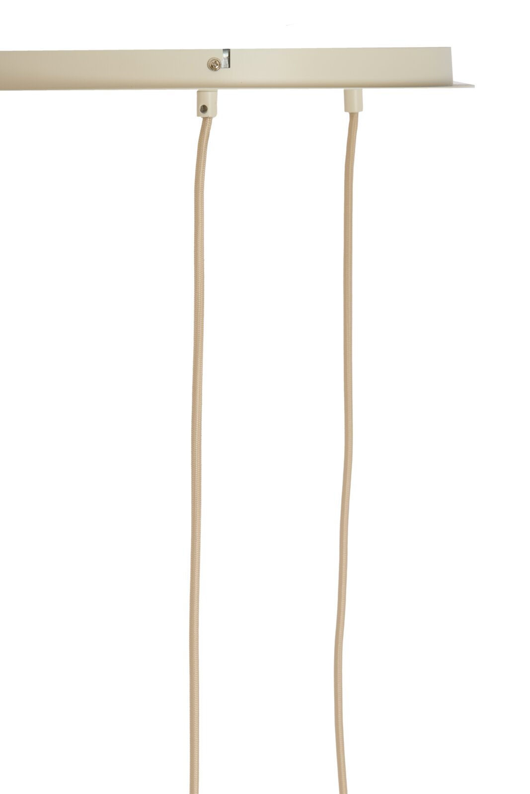 Hanglamp, gezien vanaf de zijkant, met twee hangende kabels