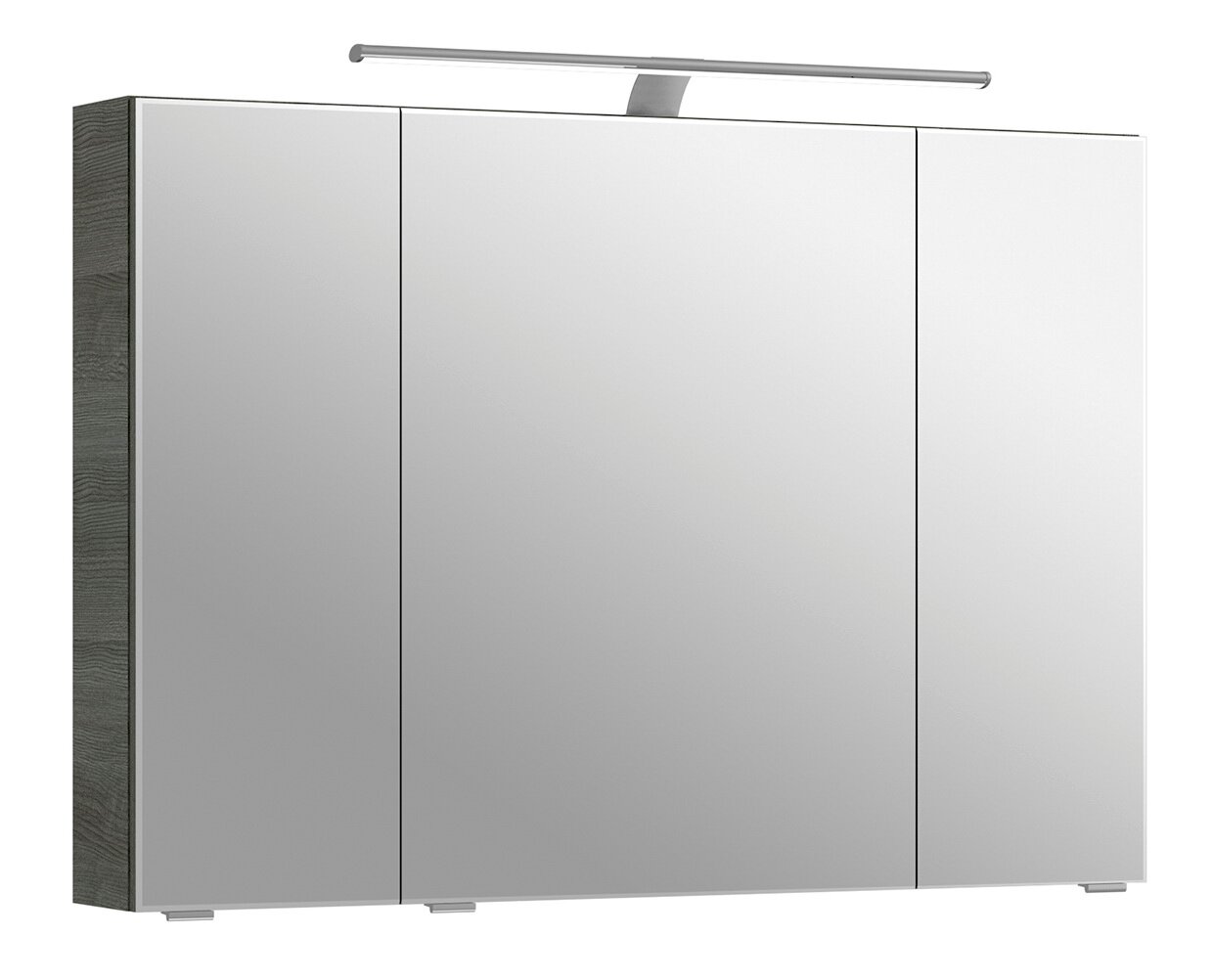 Pelipal Spiegelschrank SERIE 6005 SPRINT Moderner Spiegelschrank mit drei Türen und integrierter Beleuchtung, seitliche Perspektive