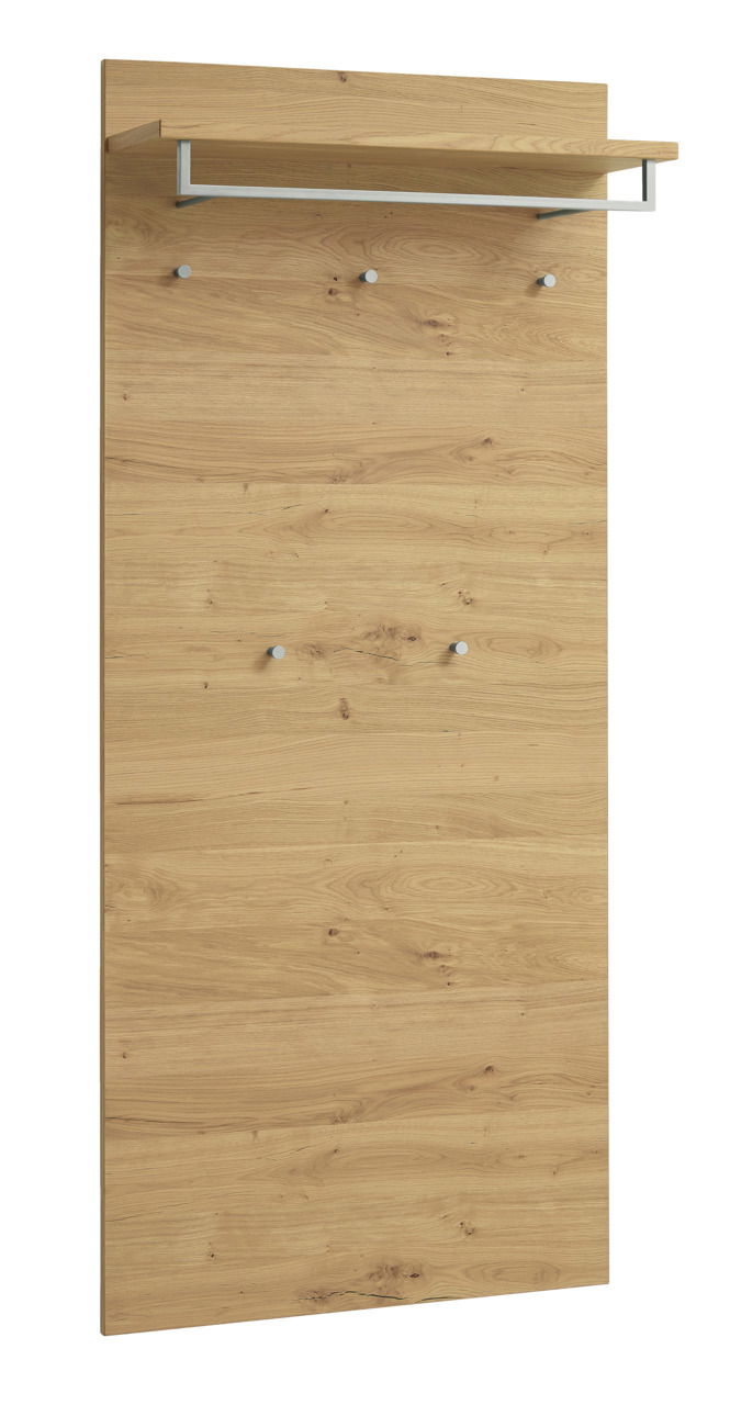 VOSS Garderobenpaneel VEDO Garderobenpaneel aus Holz mit Haken und Ablage, frontale Ansicht